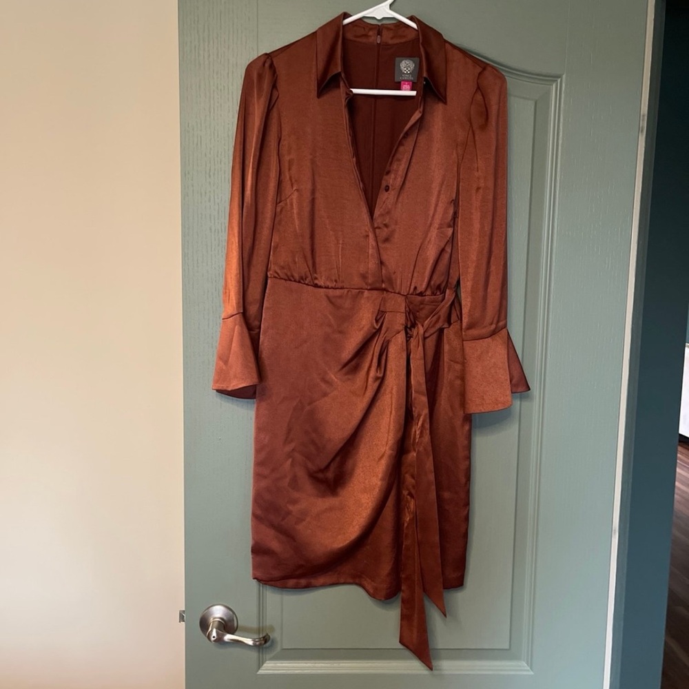 Vince Camuto Chocolate Satin Dress